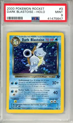 2000 POKEMON ROCKET #3 DARK BLASTOISE HOLO MINT PSA 9 DOUBLE SWIRL SHARP HOLO - Image 1