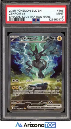 Pokemon 2025 Zekrom ex 166/086 SIR Special Illustration Rare Black Bolt PSA 9 - Image 1