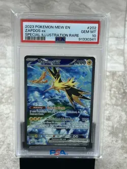 Pokemon 2023 Zapdos ex 202/165 Full Art SIR 151 GEM MINT PSA 10 - Image 1