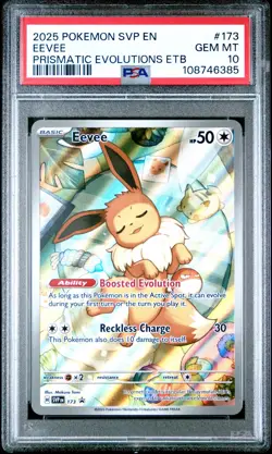 2025 POKEMON SVP EN-SV BLACK STAR PROMO #173 EEVEE PSA 10 - Image 1