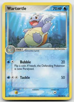 Pokemon tcg Crystal Guardians #42/100 Regular Wartortle Lightly played - Image 1