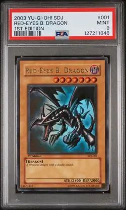 Yu-Gi-Oh! Red-Eyes B. Dragon 1st Edition Ultra Rare Mint PSA 9 SDJ-001 - Image 1
