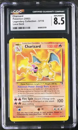 CGC 8.5 Charizard 2002 Legendary (Collection) 3/110 Lava (Deck) Pokemon Card - Image 1