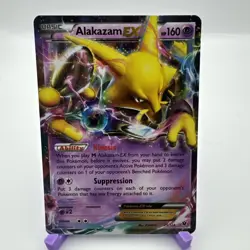 Pokemon TCG Alakazam EX 25/124 Ultra Rare Holo Card XY Fates Collide - Image 1