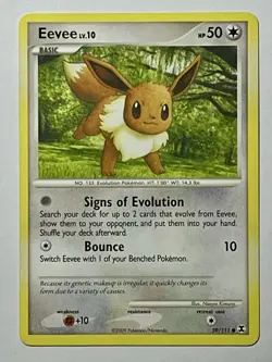 Eevee 59/111 (LP) Common Platinum: Rising Rivals 2009 Pokemon Card - Image 1