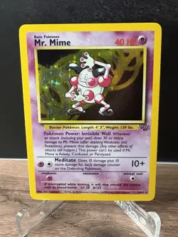 Pokemon TCG Mr. Mime Jungle Holo Rare Card 6/64 Near Mint - Image 1
