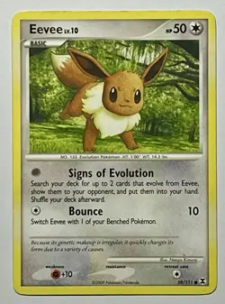 Eevee 59/111 (HP) Common Platinum: Rising Rivals 2009 Pokemon Card - Image 1