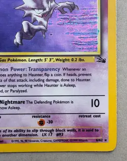 Haunter Holo Rare 6/62 Ink Smear Stain MISPRINT ERROR, Pokemon TCG Raw Card - Image 4