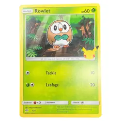 Pokemon TCG 25th Anniversary McDonalds Promo Card - Non Holo 7/25 Rowlet - Image 1