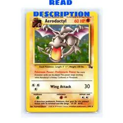 Pokemon Aerodactyl Fossil Card 1/62 Holo Rare 1999 Vintage Wotc MP-NM Ultra Rare - Image 1