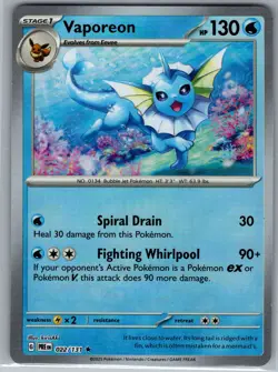 Vaporeon (Master Ball) 022/131 Prismatic Evolutions - Pokemon Card - NM - Image 1