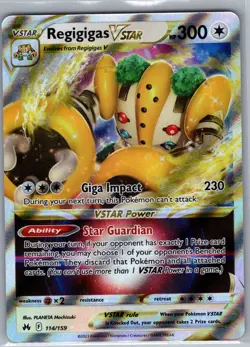 Regigigas VSTAR 114/159 Crown Zenith - Pokemon Card - NM - Image 1
