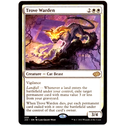x1 Trove Warden J22 MTG M/NM White Rare Creature Cat Beast Jumpstart 2022 TCG - Image 1