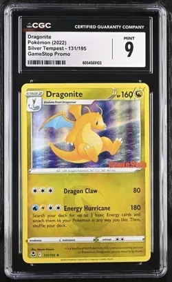 Pokemon English Dragonite Silver Tempest Gamestop Promo CGC 9 - Image 1