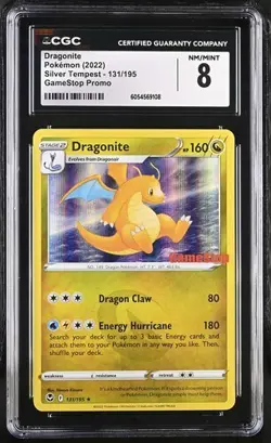 Pokemon English Dragonite Silver Tempest Gamestop Promo CGC 8 - Image 1