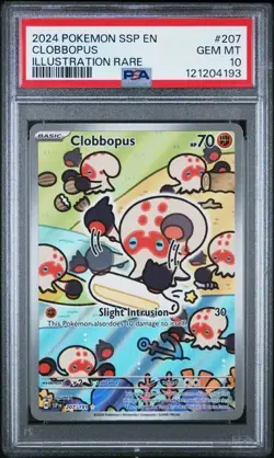 Pokemon Surging Sparks Clobbopus 207 Illustration Rare PSA 10 GEM MINT - Image 1