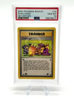 2000 POKEMON ROCKET 1ST EDITION #74 CHALLENGE! PSA 10 - Image 1