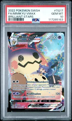 Pokemon Mimikyu VMAX TG17/TG30 Full Art Brilliant Stars Trainer Gallery PSA 10 - Image 1