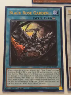 Black Rose Witch DOOD-EN040 + Black Rose Garden DOOD-EN055 Ultra Rare Yugioh Set - Image 2