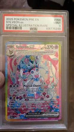 Pokemon Sylveon EX TCG Prismatic Evolutions Holo Card 156/131 PSA 9 - Image 1