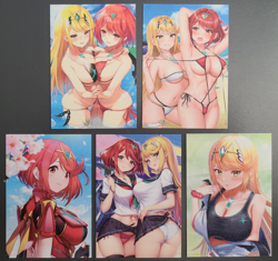 Xenoblade - Pyra / Mythra - ACG Anime Girl Doujin Waifu Fan Card - 5 Card Set - Image 1