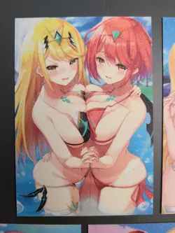 Xenoblade - Pyra / Mythra - ACG Anime Girl Doujin Waifu Fan Card - 5 Card Set - Image 2