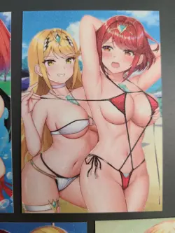 Xenoblade - Pyra / Mythra - ACG Anime Girl Doujin Waifu Fan Card - 5 Card Set - Image 3