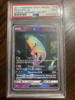 PSA 9 Mewtwo GX 78/73 Shining Legends Full Alt Art Secret Mewtube Pokemon Card - Image 1