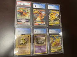 6 PSA CGC Graded Pokemon Card Slab PSA 10 Charizard Lot 9 Pikachu Shadowless Mew - Image 1