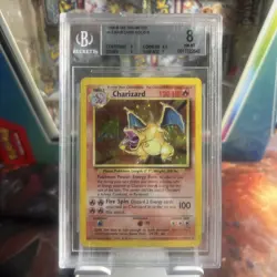 Charizard Beckett 8 Base Set Unlimited Holo Rare Pokemon Card #4 1999 Vintage - Image 1