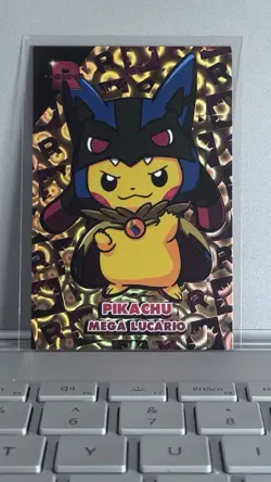 Poncho Pikachu Mega Lucario Gold Holo Pokemon Card Database Team Rocket - Image 1