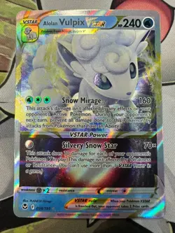 Pokemon Card - Alolan Vulpix Vstar 034/195 - Silver Tempest - Image 1