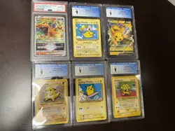 6 PSA CGC Graded Pokemon Card Slab PSA 10 Charizard Lot 6 Pikachu Shadowless - Image 1