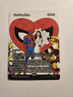 MTG Spiderman Wedding Ring (Borderless) Regular Finish M #0007 - Image 1