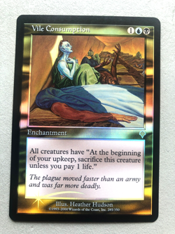 Mtg Carte Magic Invasion Vile Consumption FOIL English LP - Image 1
