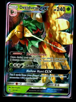 Decidueye GX 12/149 Ultra Rare - Sun& Moon Base Set Pokemon Card - Near Mint - Image 1