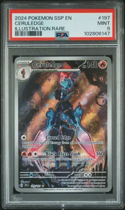 2024 POKEMON SSP EN-SURGING SPARKS ILLUSTRATION RARE #197 CERULEDGE PSA 9 - Image 1