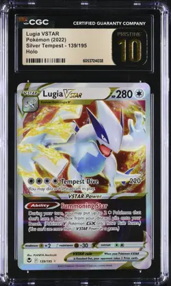 2022 POKEMON SILVER TEMPEST LUGIA VSTAR 139/195 CGC 10 PRISTINE - Image 1