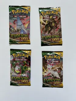 Evolving Skies Pokemon Booster Pack COMPLETE ART SET - 4 Packs SEALED UNWEIGHED - Image 1