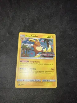 2017 Pokemon Alolan Raichu - SM72 - Prerelease Black Star Promo NM - Image 1