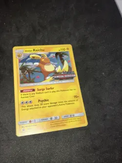 2017 Pokemon Alolan Raichu - SM72 - Prerelease Black Star Promo NM - Image 3
