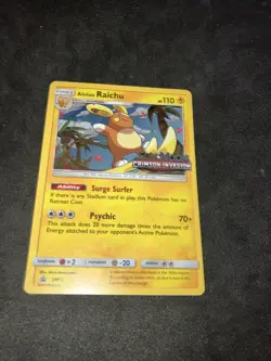 2017 Pokemon Alolan Raichu - SM72 - Prerelease Black Star Promo NM - Image 4