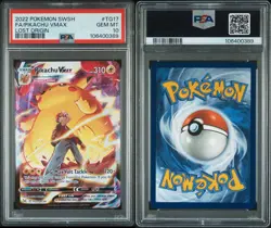 2022 POKEMON SWORD & SHIELD LOST ORIGIN #TG17 FULL ART/PIKACHU VMAX PSA 10 - Image 3