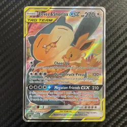 Pokemon TCG Eevee & Snorlax Tag Team GX SM169 Black Star Promo Sun & Moon - Image 1