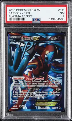 2013 POKEMON B&W PLASMA FREEZE #111 FULL ART/DEOXYS EX PSA 7 - Image 1