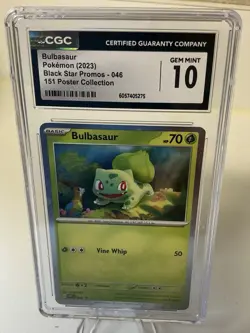 CGC Gem Mint 10 Bulbasaur 046 Black Star Promo Pokemon 151 Poster Collection - Image 1