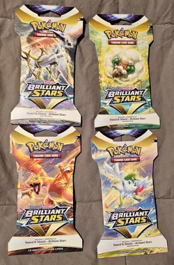 Pokemon TCG Brilliant Stars Sleeved Booster Pack Full Art Set of 4 (new sealed) - Image 1