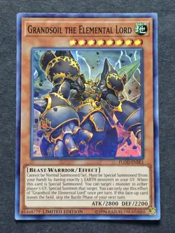 Grandsoil the Elemental Lord Super Rare Limited Edition (FLOD-ENSE1). Yu-Gi-Oh - Image 1