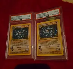 Psa Graded Holo First Edition Shadowless Machamp Pokemon Card Bundle Lot - Image 1