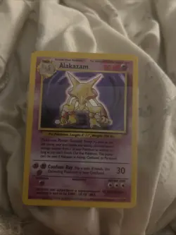 Pokemon Alakazam TCG Base Set Holo Card 1/102 Unlimited Rare Near Mint Condition - Image 1